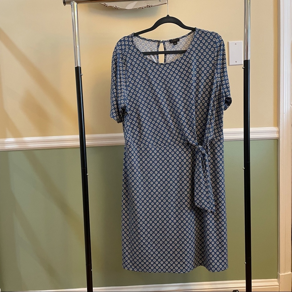 Ann Taylor Factory Printed Blue Dress